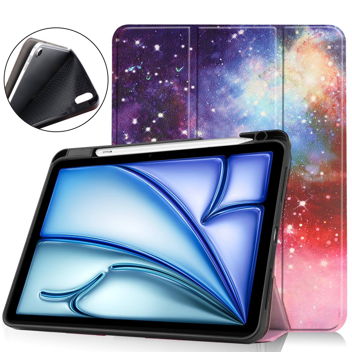 For iPad Air 11 (2024) Case Pattern Printing Protective Cover with Pen Slot and Tri-fold Stand For iPad Air 11 (2024) Case Pattern Printing Protective Cover with Pen Slot and Tri-fold Stand